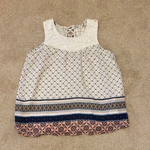Charming Sleeveless Kids Tank Top with Pattern